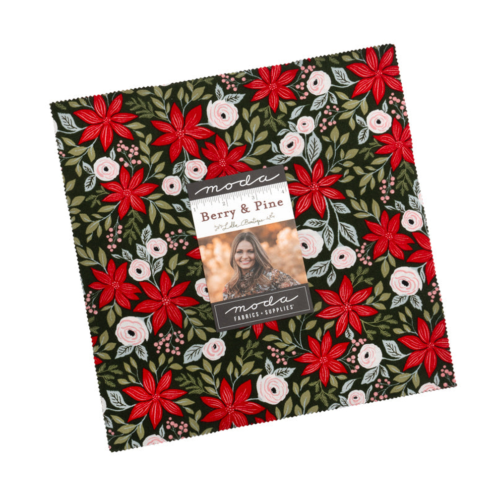 Berry & Pine patterned cotton quilting fabric by Moda