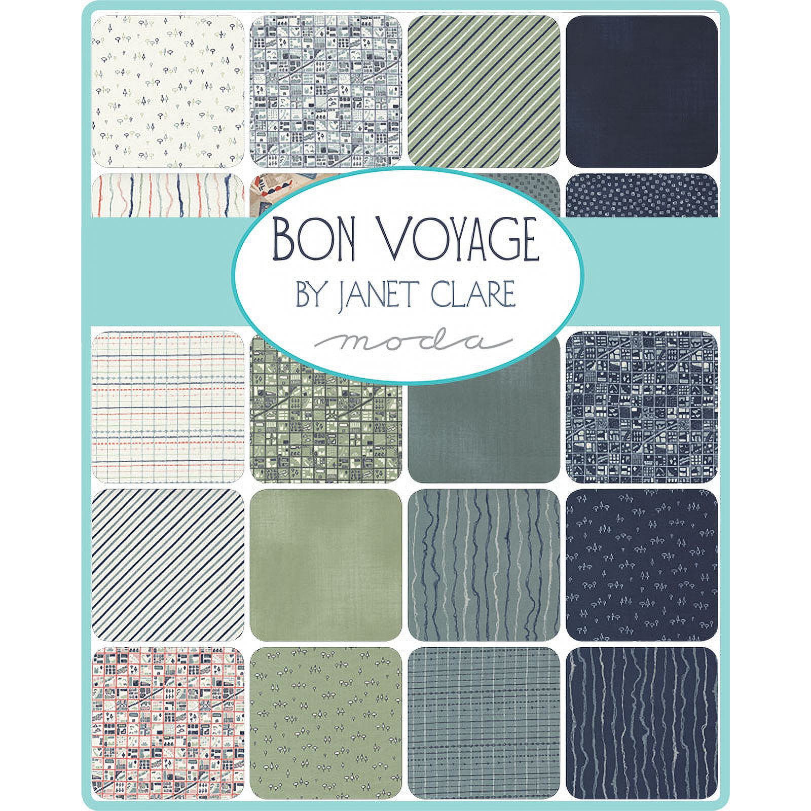 Bon Voyage patterned cotton quilting fabric by Moda