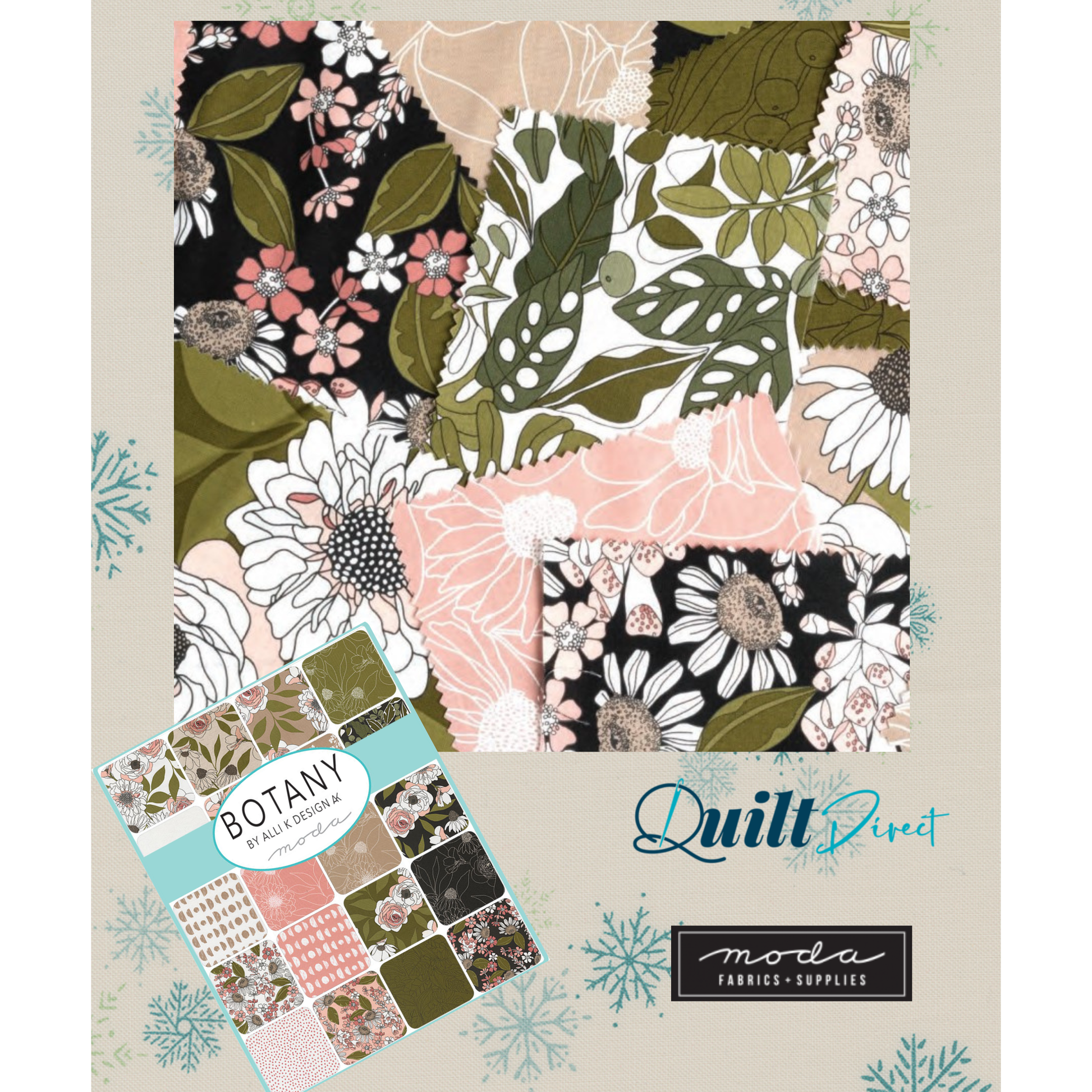 Botany patterned cotton quilting fabric by Moda