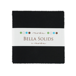 Moda Bella Solids Black 99 solid cotton - charm pack