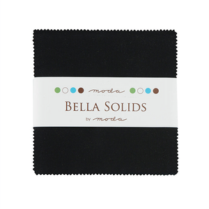 Moda Bella Solids Black 99 solid cotton - charm pack