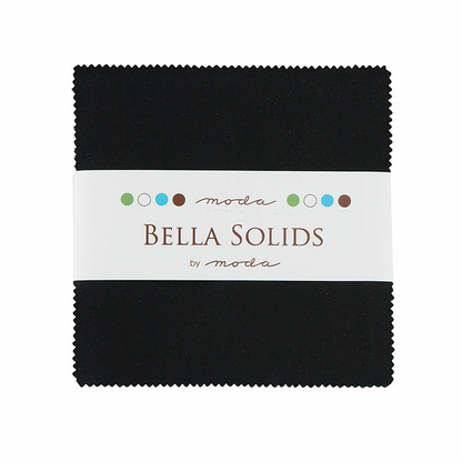 Moda Bella Solids Black 99 solid cotton - charm pack