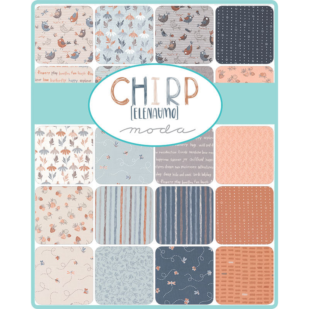 Chirp patterned cotton quilting fabric by Moda