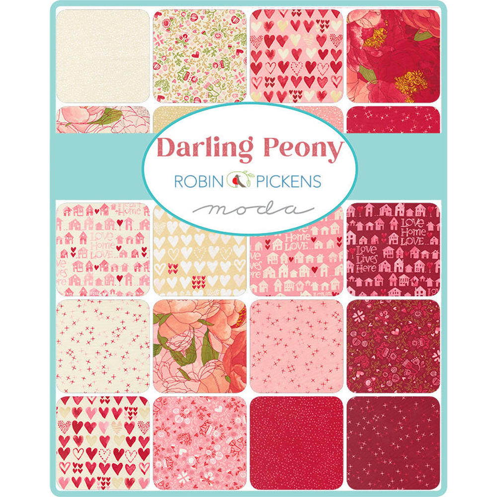 Darling Peony patterned cotton quilting fabric by Moda