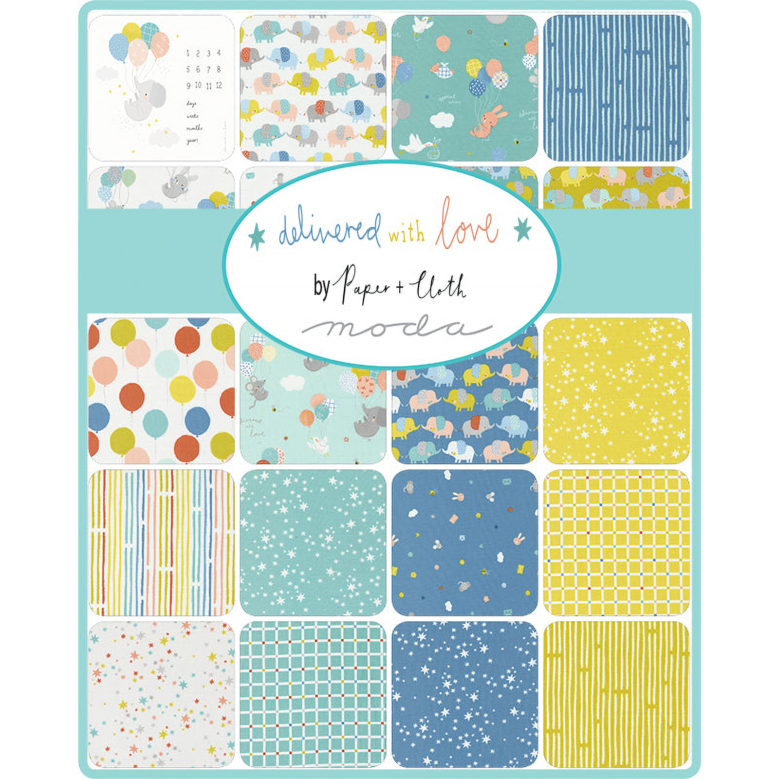 Delivered With Love patterned cotton quilting fabric by Moda