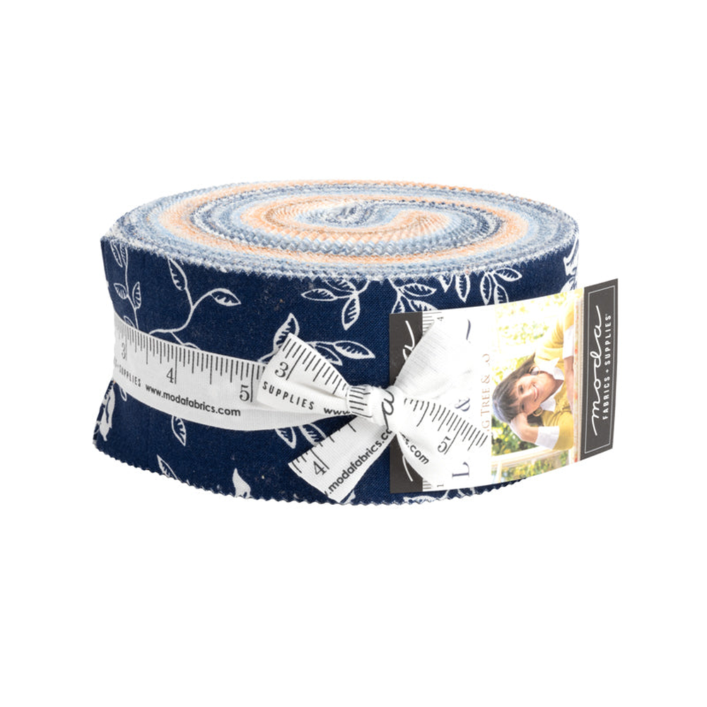 Denim & Daisies patterned cotton quilting fabric by Moda