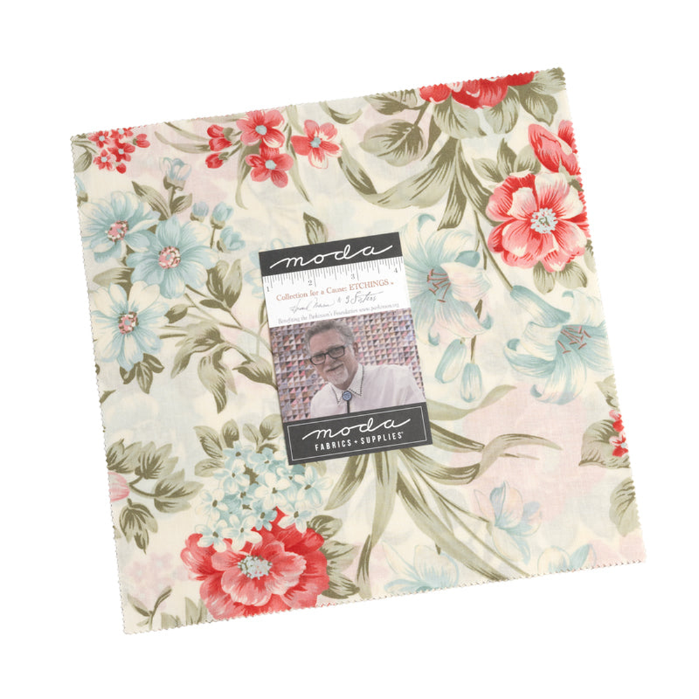 Etchings patterned cotton quilting fabric by Moda