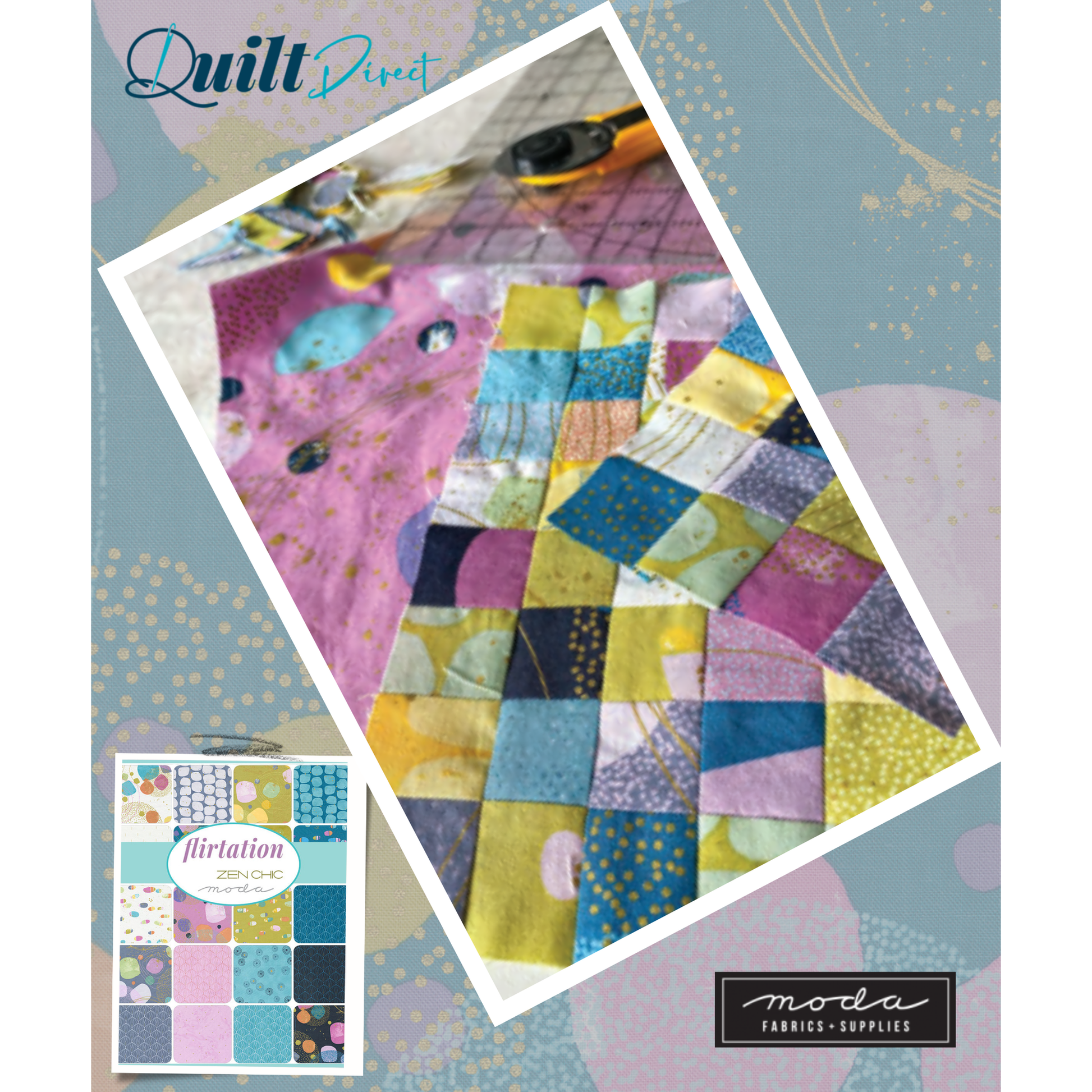 Flirtation patterned cotton quilting fabric by Moda