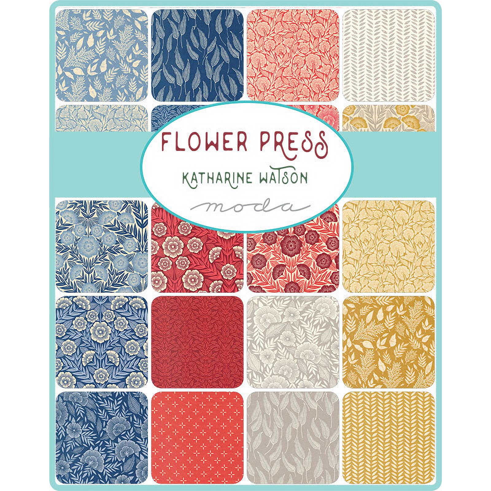 Flower Press patterned cotton quilting fabric by Moda