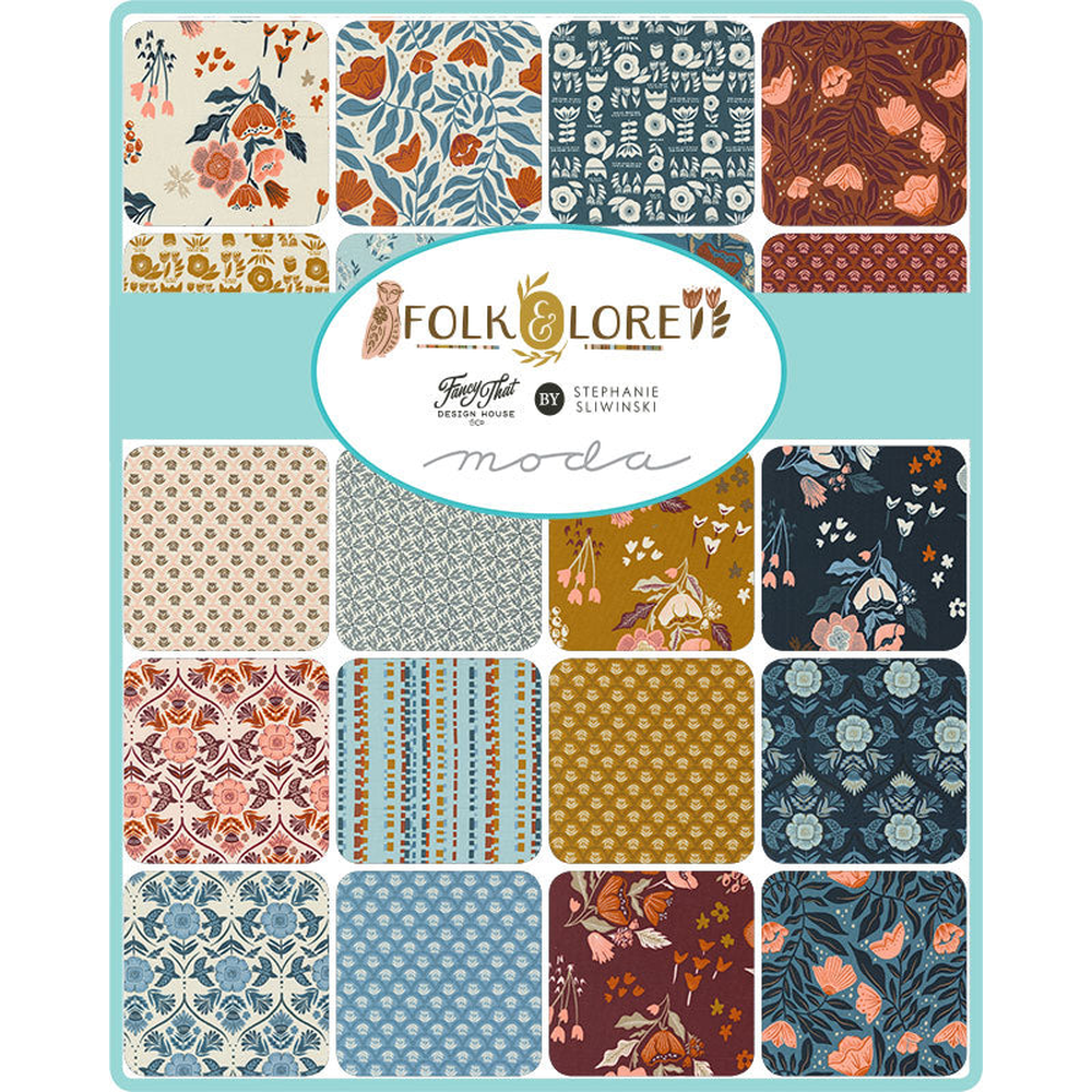 Folk & Lore patterned cotton quilting fabric by Moda
