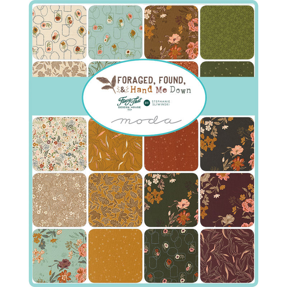 Foraged, Found & Hand Me Down patterned cotton quilting fabric by Moda