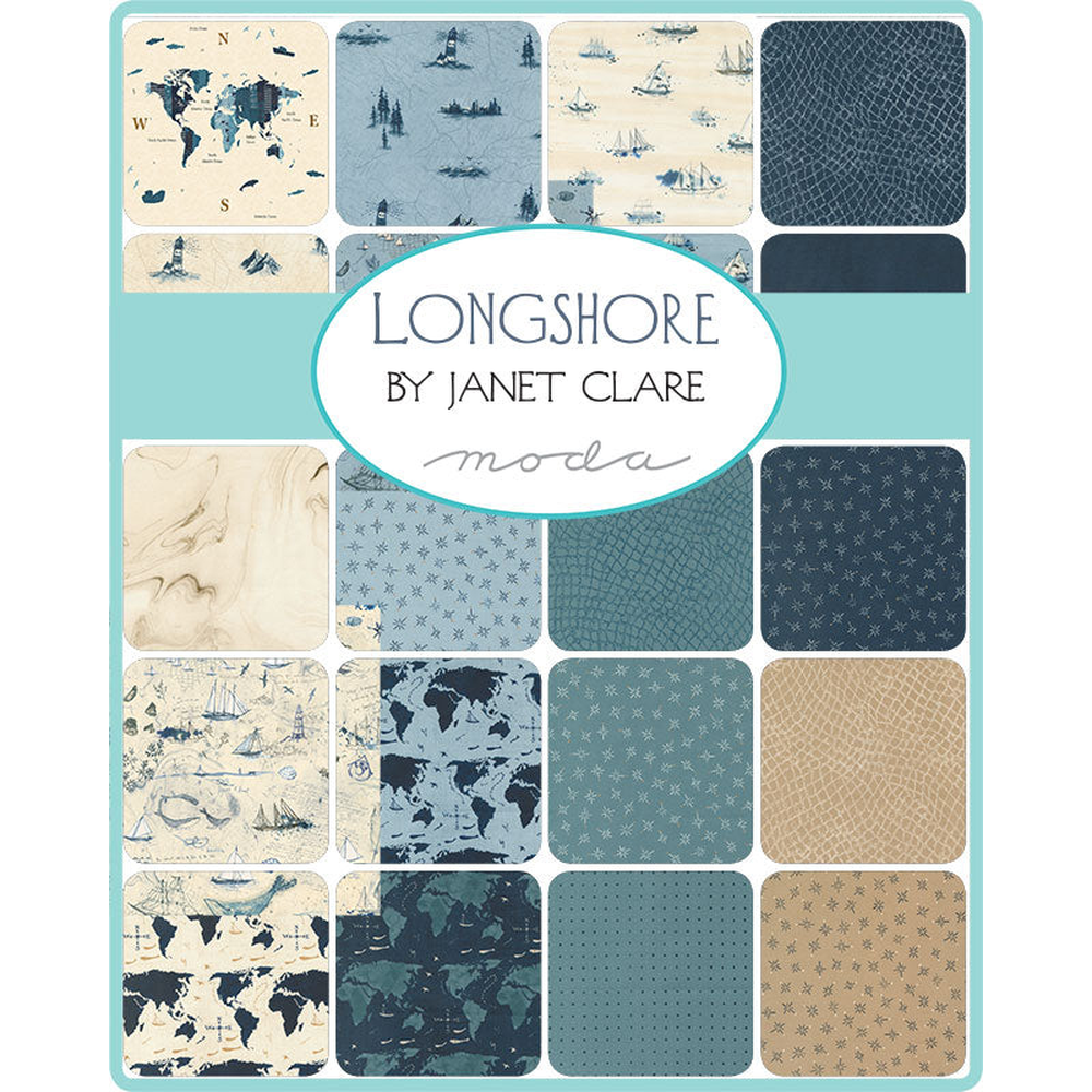 Longshore patterned cotton quilting fabric by Moda
