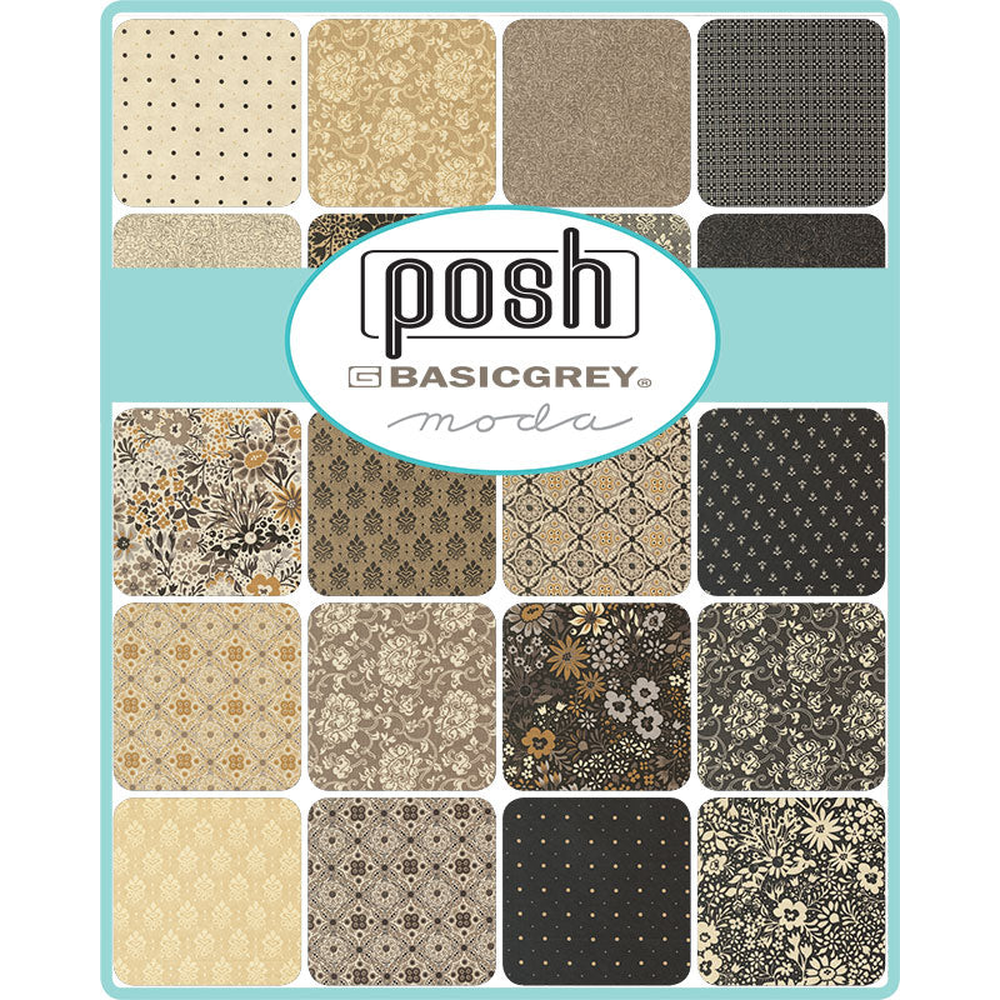 Posh patterned cotton quilting fabric by Moda