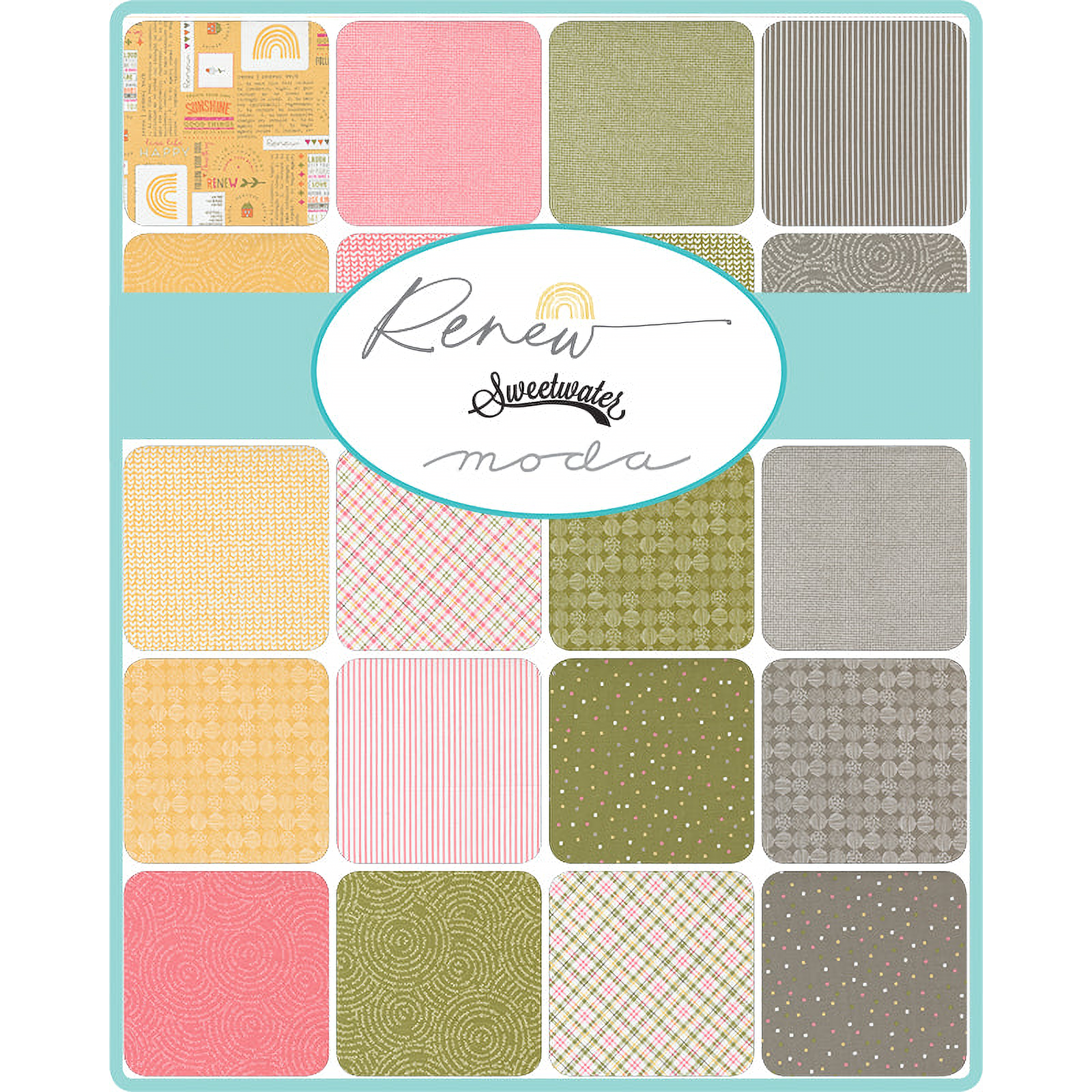 Renew patterned cotton quilting fabric by Moda