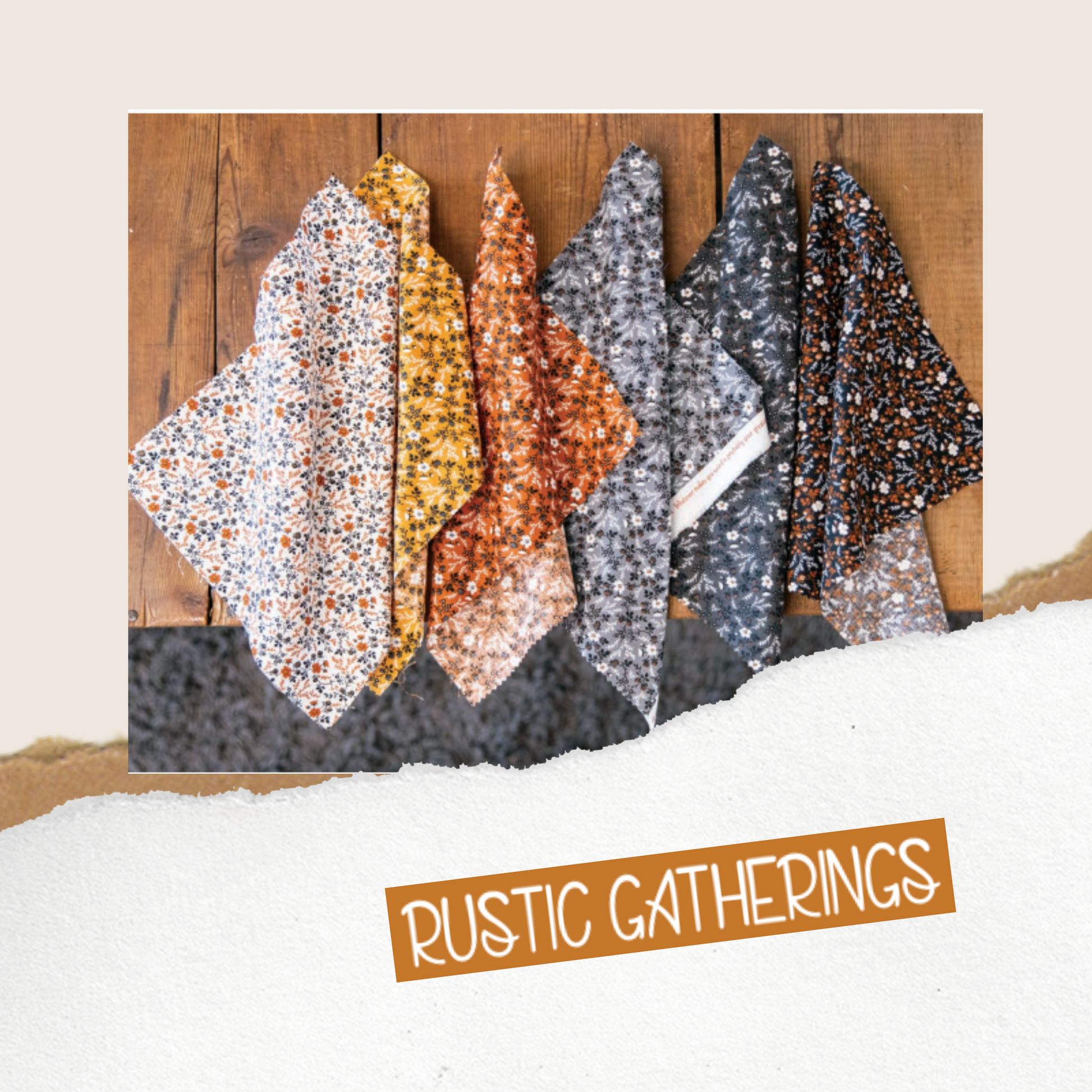 Rustic Gatherings patterned cotton quilting fabric by Moda