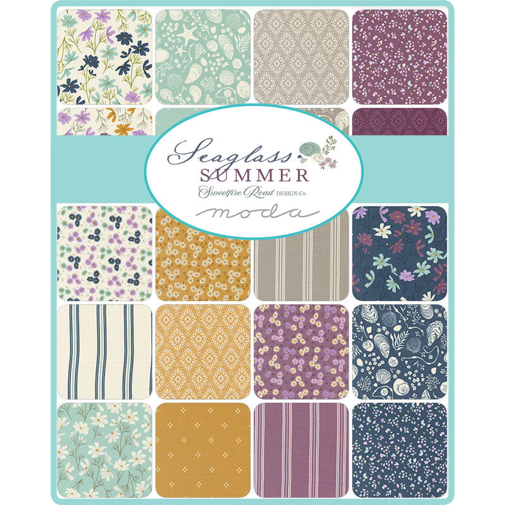 Seaglass Summer patterned cotton quilting fabric by Moda