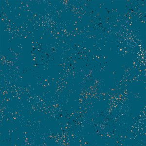 Speckled Metallic Teal 53M patterned cotton quilting fabric by Moda