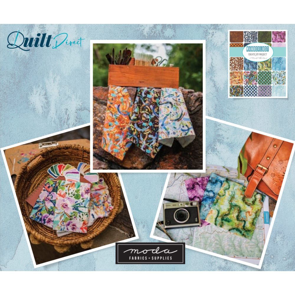 Wanderlust patterned cotton quilting fabric by Moda