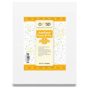 OESD Applique Fuse and Fix Sheets 11x8.5 Inch Pack of 20 for Machine Embroidery