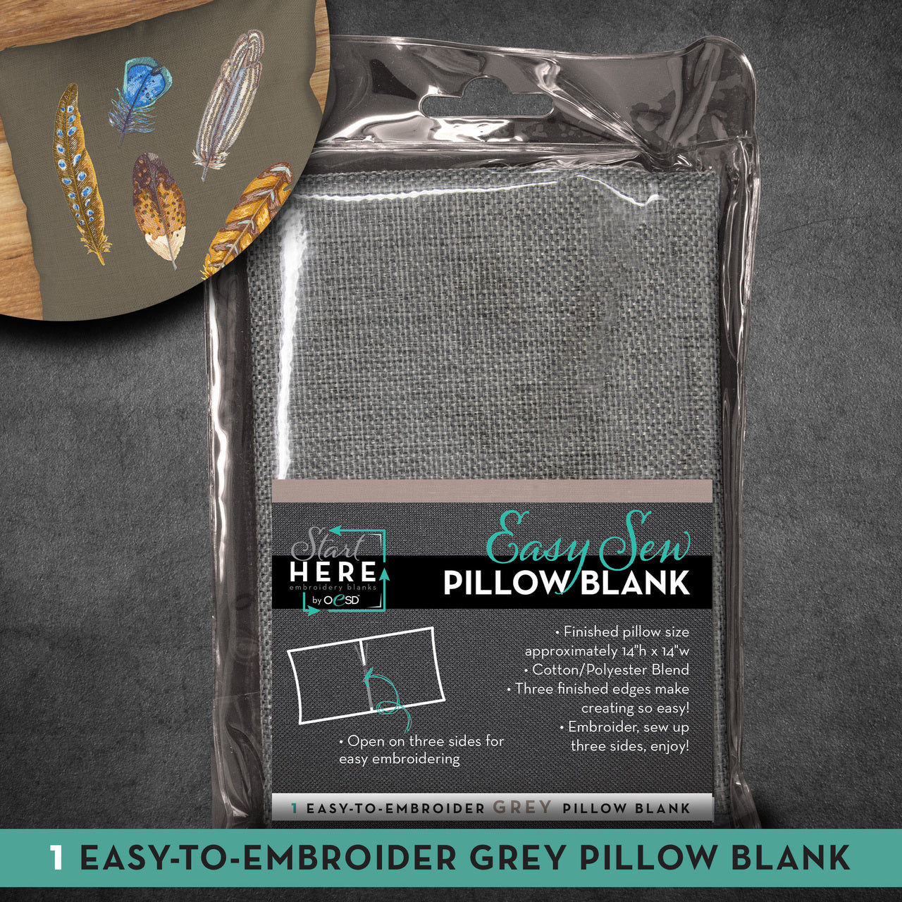 Easy Sew Zippered Pillow Blanks - craft pattern by OESD - in use