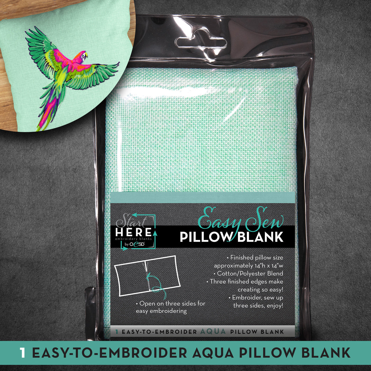 Easy Sew Zippered Pillow Blanks - craft pattern by OESD - in use