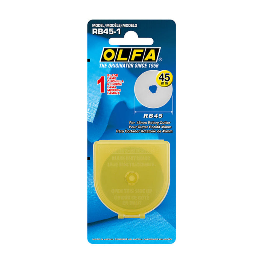 Olfa 45mm tungsten tool steel rotary replacement blade, pack of 1