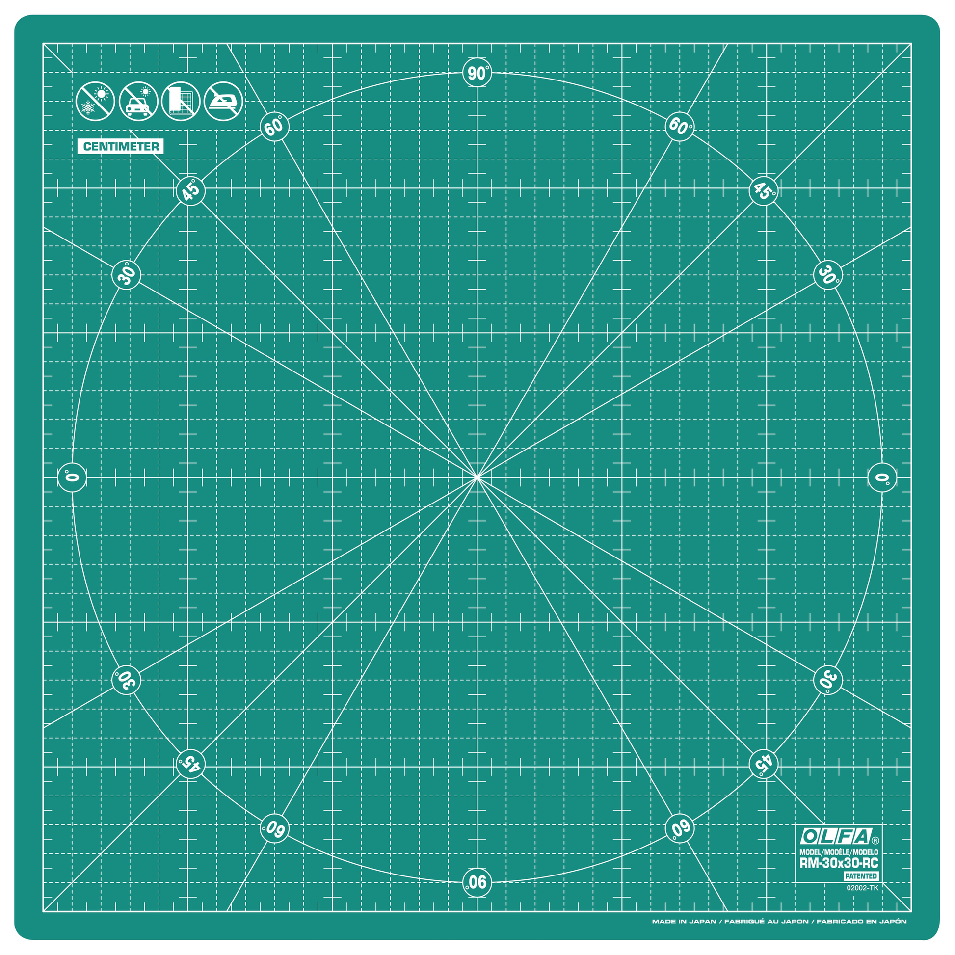 Olfa Rotating Cutting Mat 30cm - Two-Piece 360° Rotating Self-Healing Mat with Non-Slip Base
