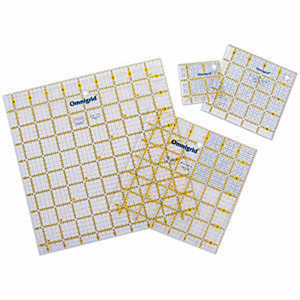 Omnigrid 4 Medium Squares Ruler Set 9½" 6½" 4½" & 2½" - quilting ruler and template