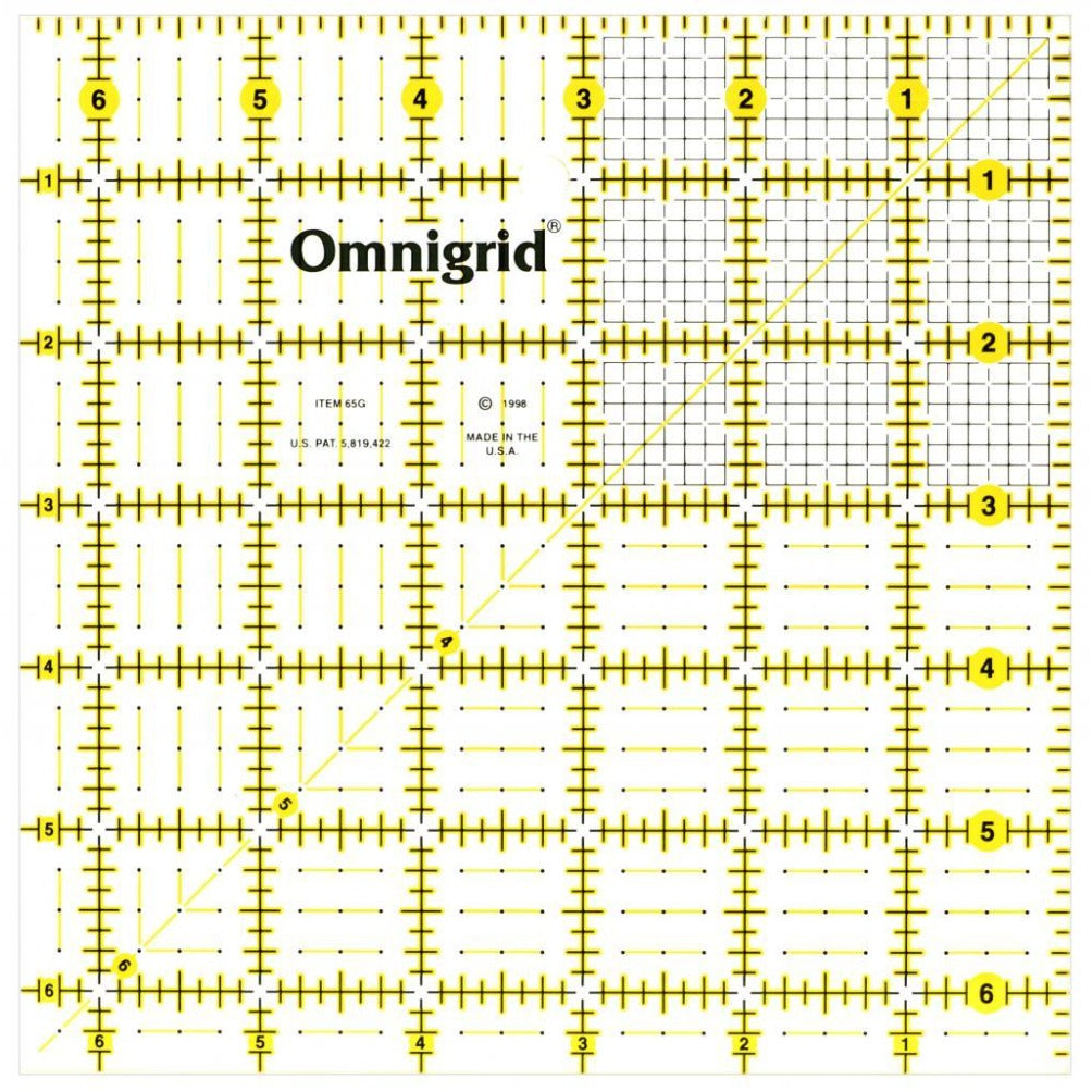 Omnigrid 6½" Square Ruler - quilting ruler and template
