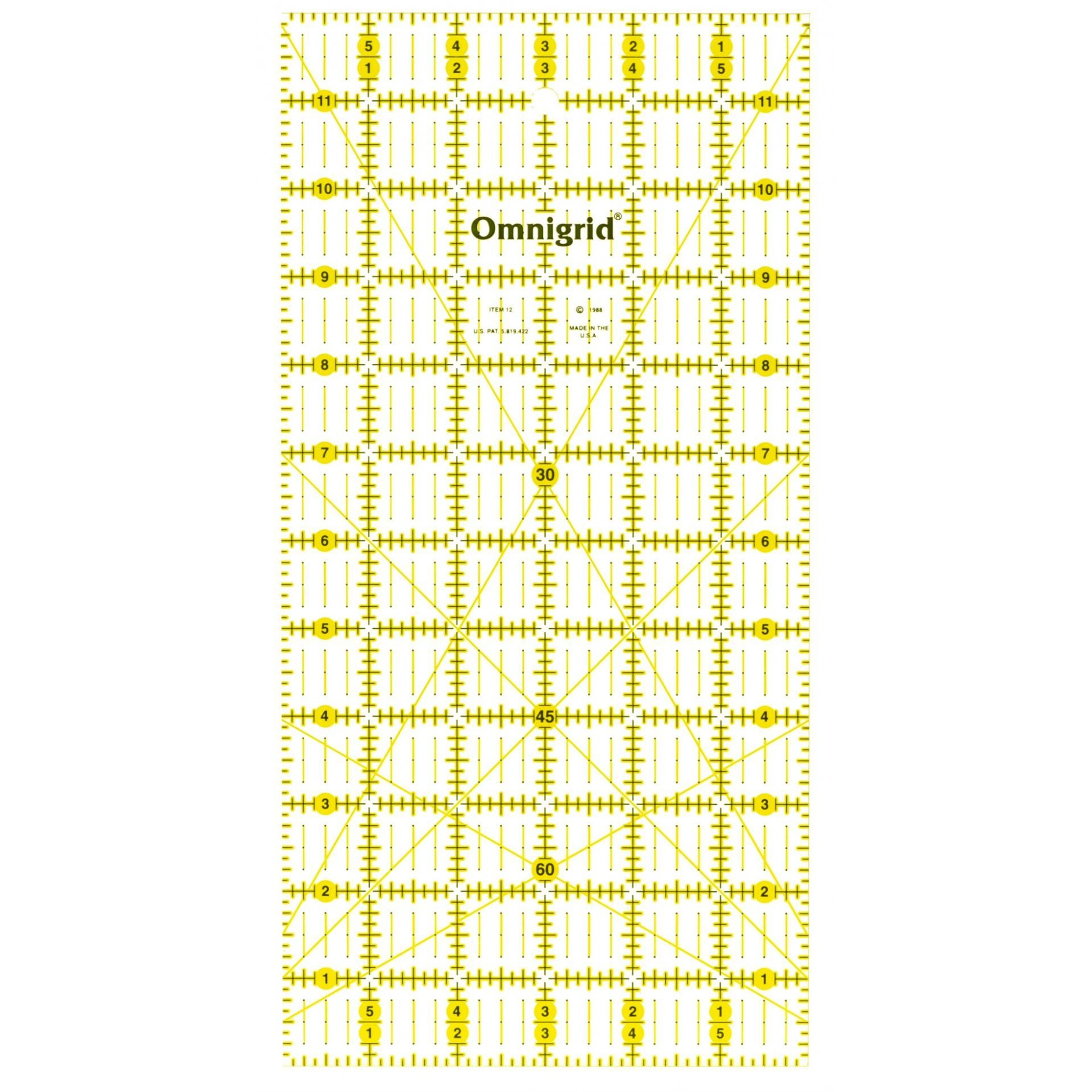 Omnigrid 6" x 12" Ruler - quilting ruler and template