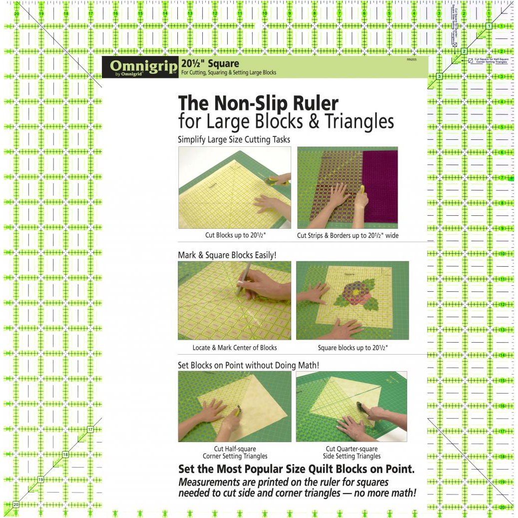 Omnigrid Omnigrip 20½" Square Ruler - quilting ruler and template