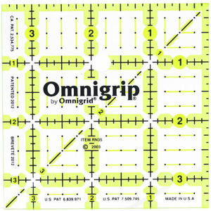 Omnigrid Omnigrip 3½" Square Ruler - quilting ruler and template