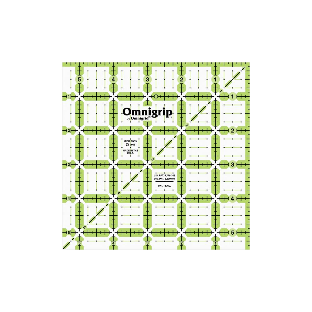 Omnigrid Omnigrip 5½" Square Ruler - quilting ruler and template
