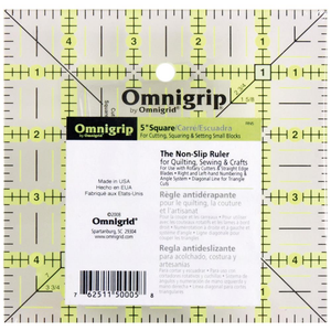 Omnigrid Omnigrip 5" Square Ruler - quilting ruler and template