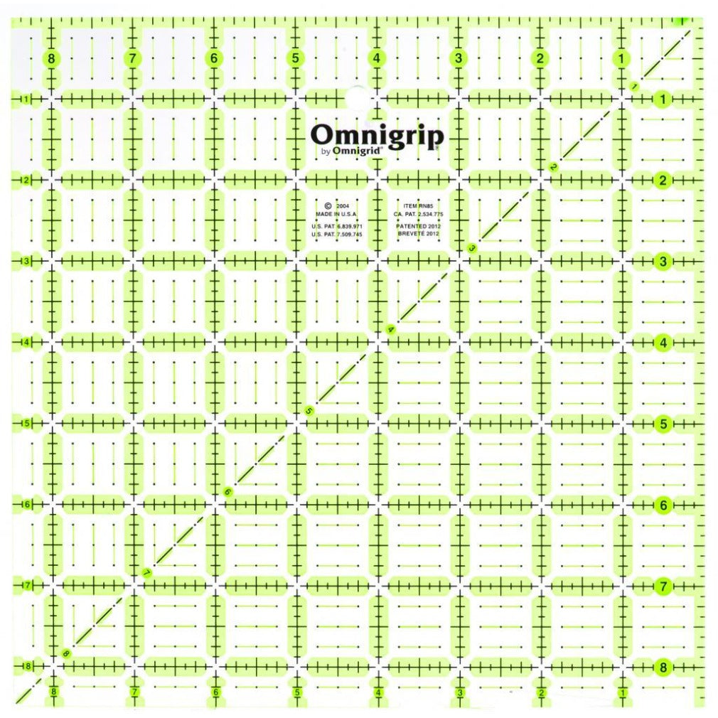 Omnigrid Omnigrip 8½" Square Ruler - quilting ruler and template
