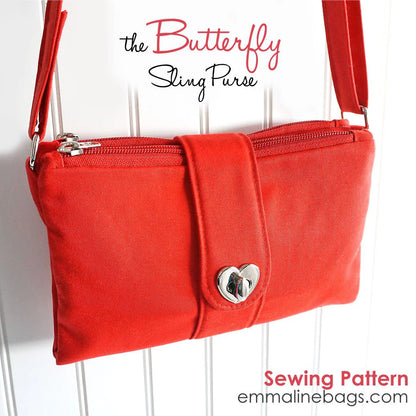 Emmaline Bags Emmaline The Butterfly Sling Purse - sewing and crafts storage bag - detail view