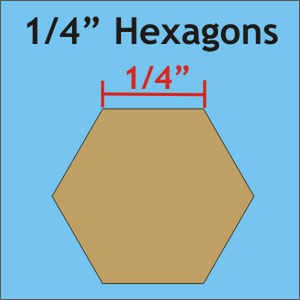 Paper Piecing Hexagons ¼" - Paper Pieces
