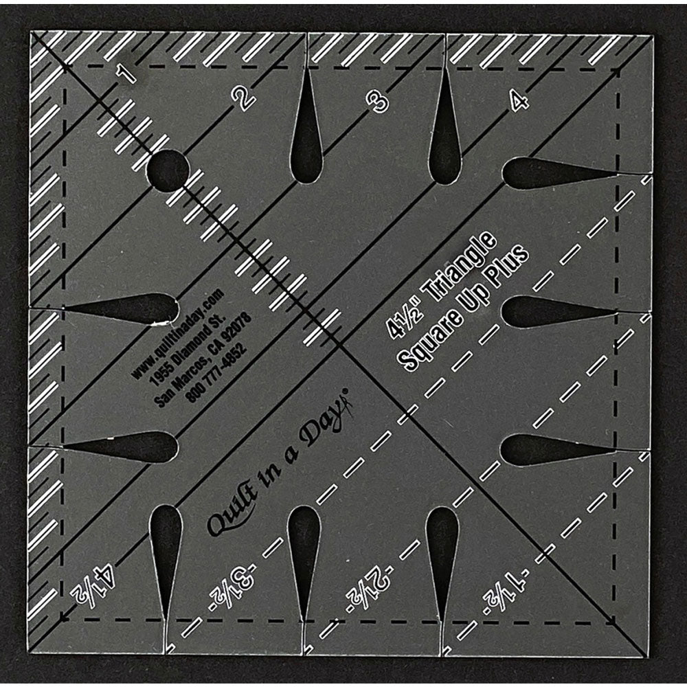 Quilt In A Day Triangle Square Up Plus Ruler 4½" - quilting template set for patchwork blocks - detail view