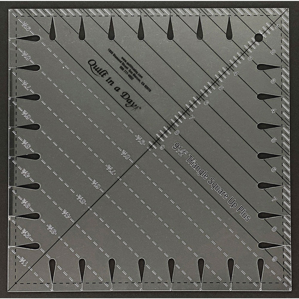 Quilt In A Day Triangle Square Up Plus Ruler 9½" - quilting template set for patchwork blocks - detail view