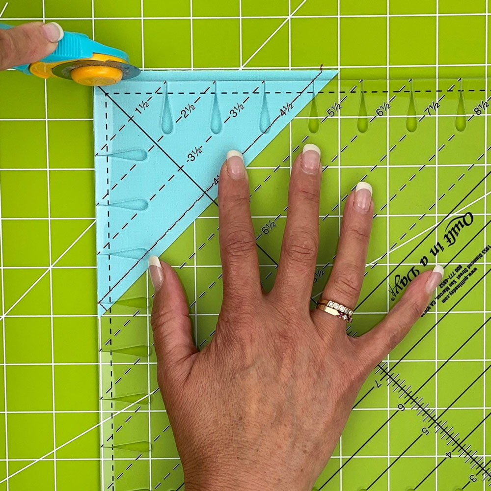 Quilt In A Day Triangle Square Up Plus Ruler 9½" - quilting template set for patchwork blocks - alternate angle