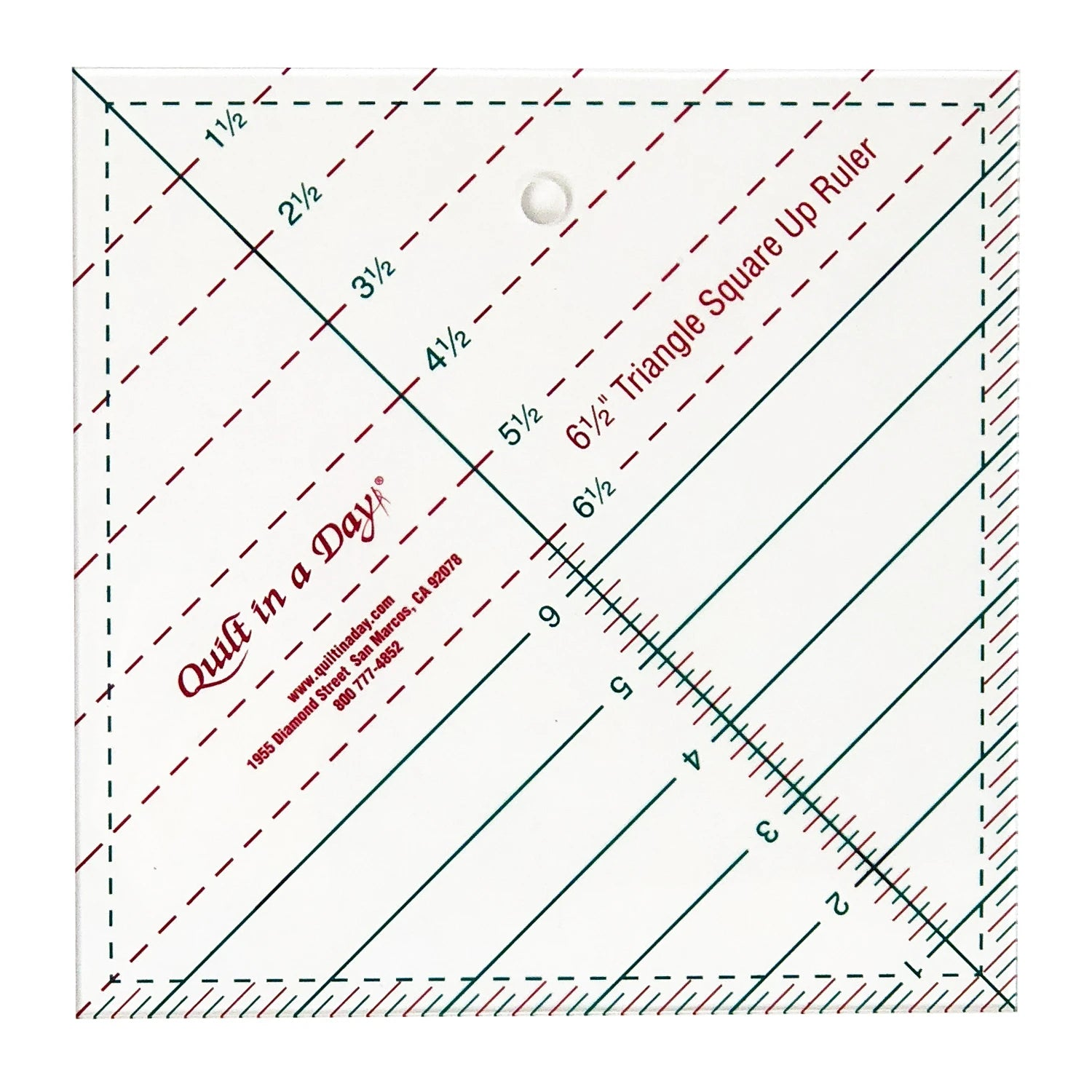 Quilt In A Day Triangle Square Up Ruler 6½" - quilting template set for patchwork blocks