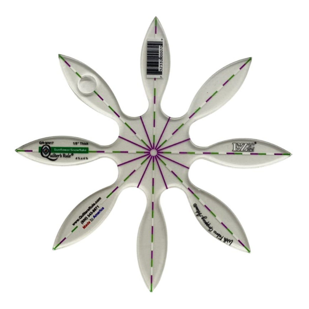 Quilter's Rule ⅛" Mini Sunflower Pack of 1 - quilting ruler and template