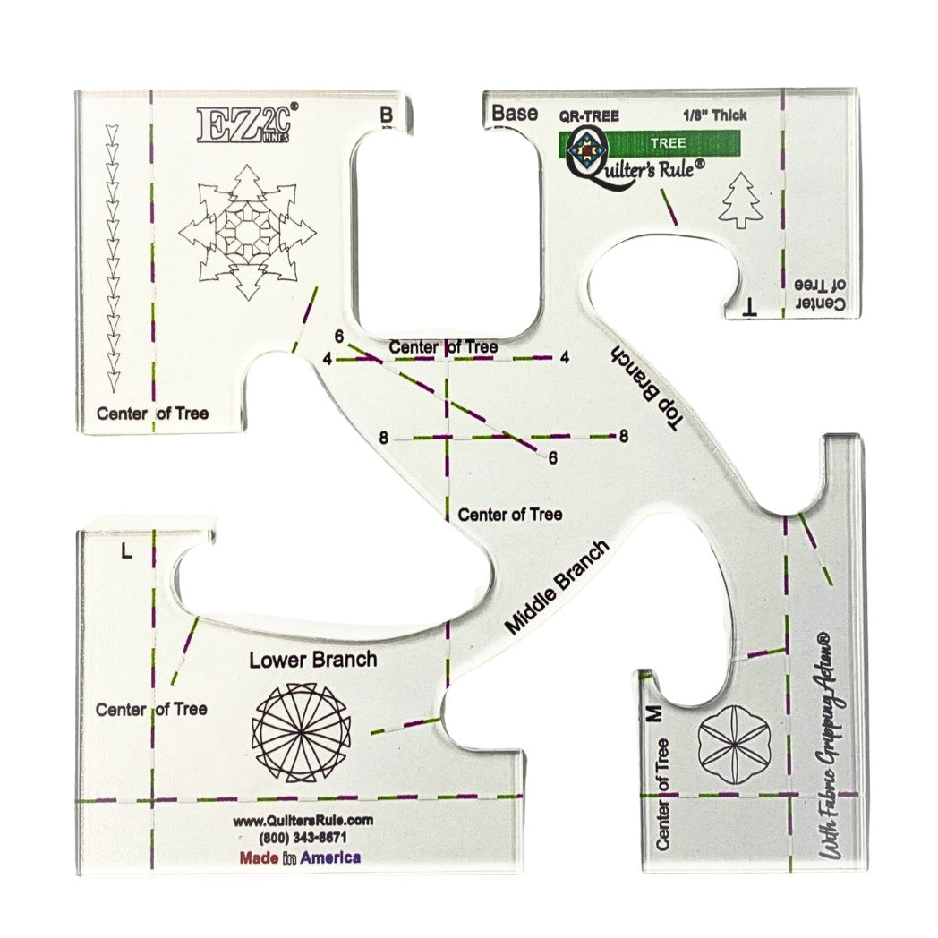 Quilter's Rule ⅛" Tree Template - quilting ruler and template