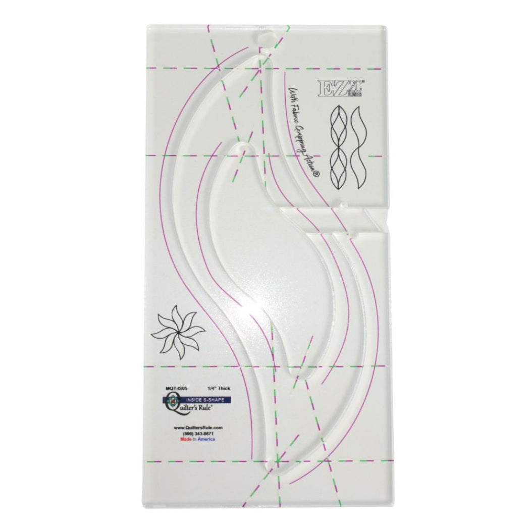 Quilter's Rule ¼" Inside S Shape - quilting ruler and template