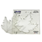 Clear plastic square shaped quilting template with a leaf shaped cut out. It  has clear registration marks that are easy to s