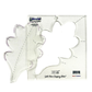 Clear plastic oak leaf shaped quilting template with registration marks that are easy to see. A non slip backing provides a f