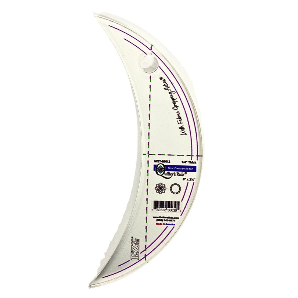 Quilter's Rule ¼" Mini Crescent Moon 6" x 3½" Pack of 1 - quilting ruler and template