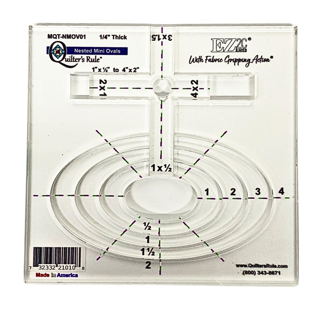 Quilter's Rule ¼" Nested Mini Ovals Set of 4 - quilting template set for patchwork blocks