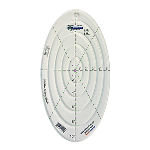 Clear, plastic, oval shaped quilting template with registration marks that are easy to see. 5 Separate sizes, the smallest be