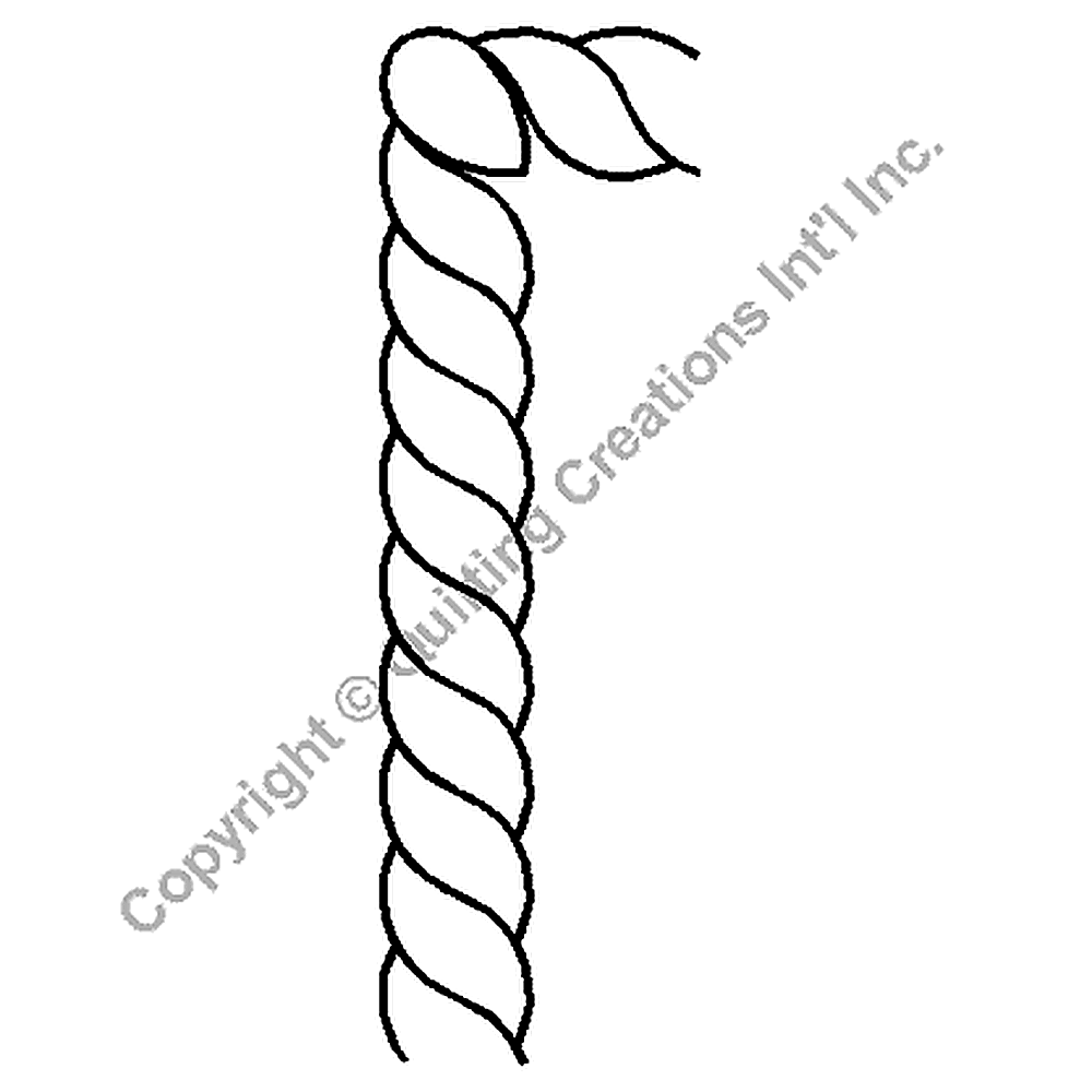 Quilting Creations 1½" Rope Border quilting stencil - hand and machine quilting template